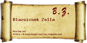 Blazsicsek Zella névjegykártya